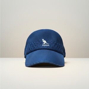 Kangol Royal Blue Knit-Panel Cap with White Logo And Adjustable Strap